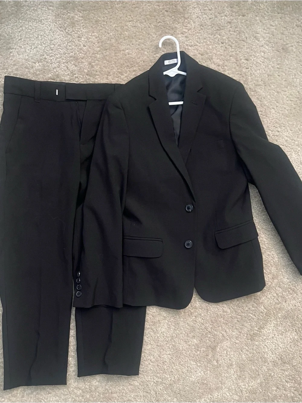 Calvin Klein Boys Black 2-Piece Suit Size 10